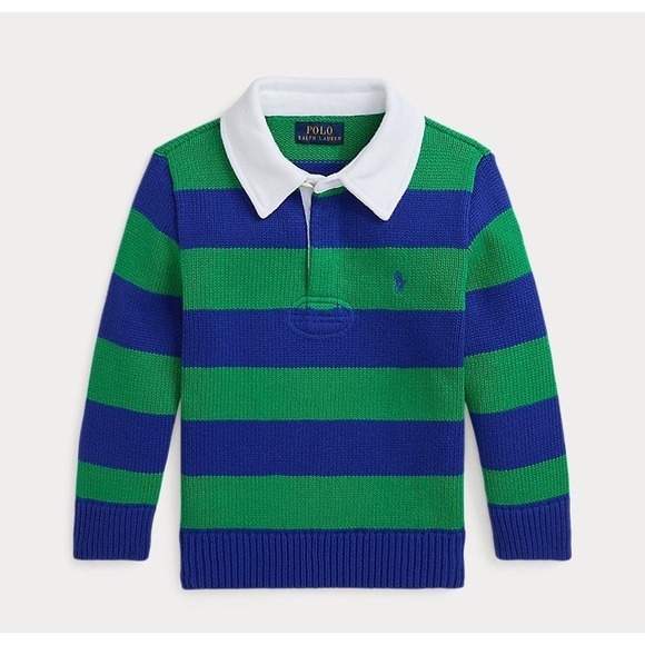 Polo Ralph Lauren Striped Cotton Rugby Sweater Boys Size 2 NWT $145 - Picture 6 of 7